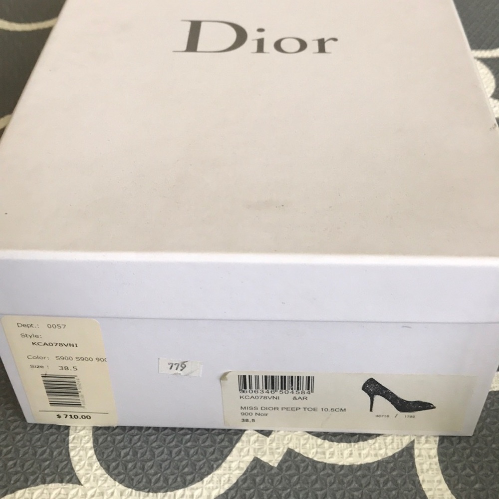 Dior black patent peep toe 38.5 - Picture 4 of 4
